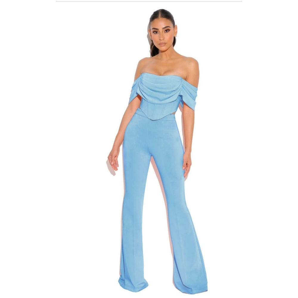 2 Piece Wide Leg Pants Set